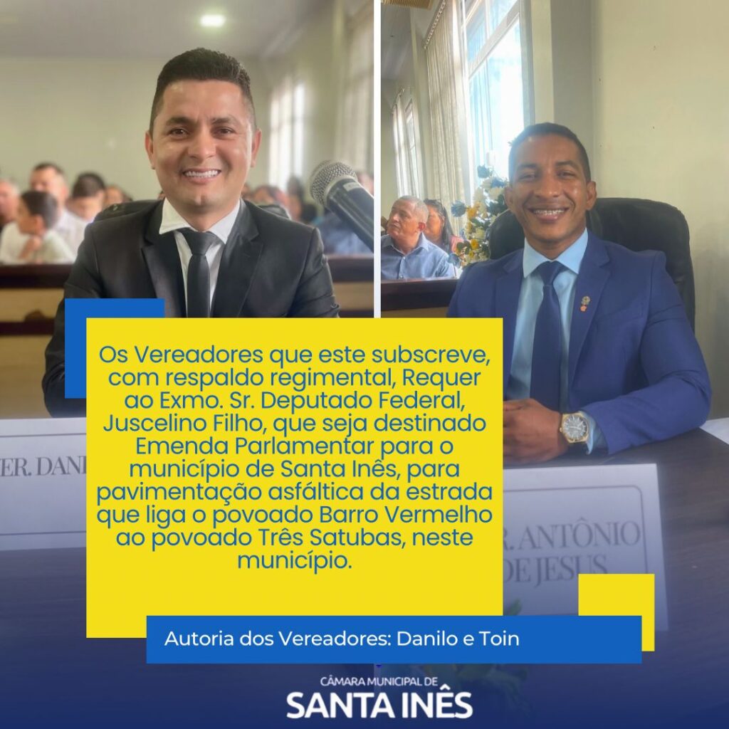 Foi solicitado Emenda Parlamentar destinando verbas parar o pavimento asfáltico da estrada do nosso município.